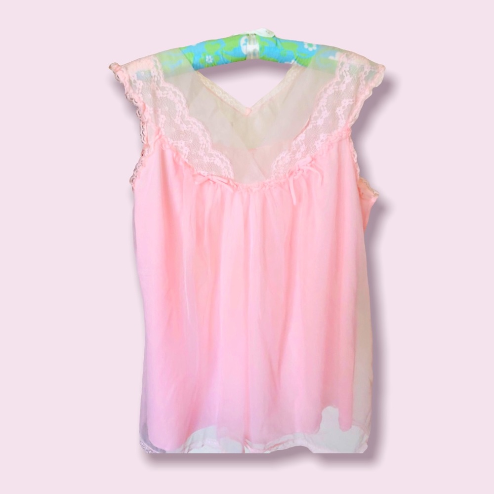 Vintage, Baby pink, pajama top